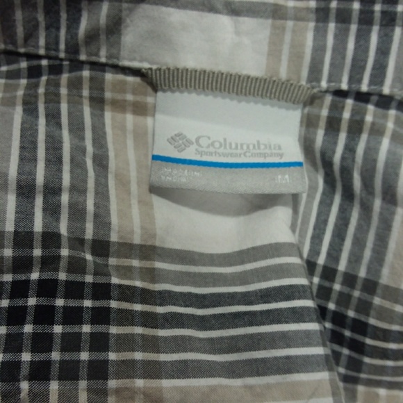columbia plaid shirt sleeve short Sz M - Picture 3 of 3